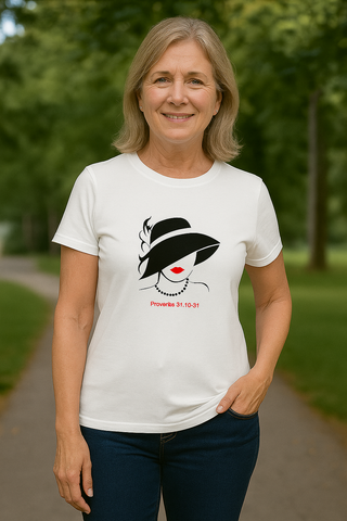 Women's T-Shirt Virtuous Woman Hat Proverbs 31:10-31