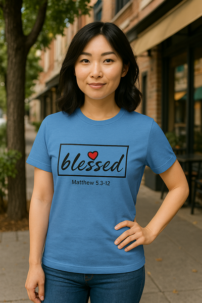Women's T-Shirt Blessed Heart Matthew 5:3-12