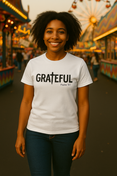 Women's T-Shirt Grateful Psalm 9:1
