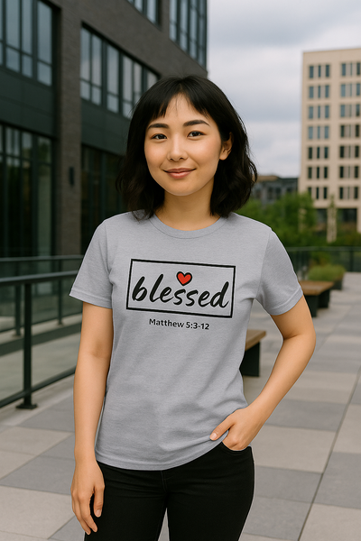 Women's T-Shirt Blessed Heart Matthew 5:3-12