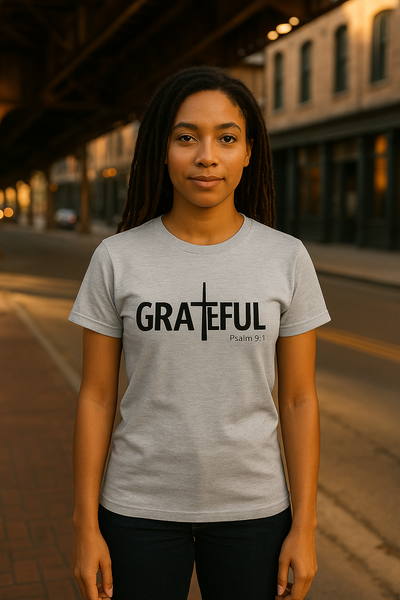 Women's T-Shirt Grateful Psalm 9:1