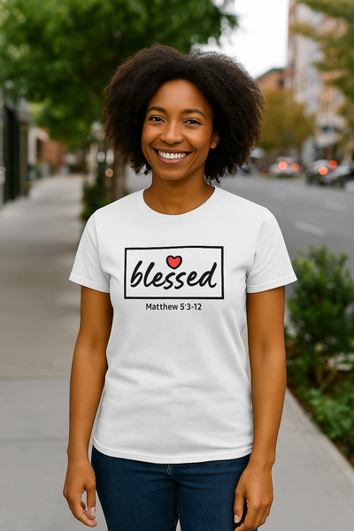 Women's T-Shirt Blessed Heart Matthew 5:3-12