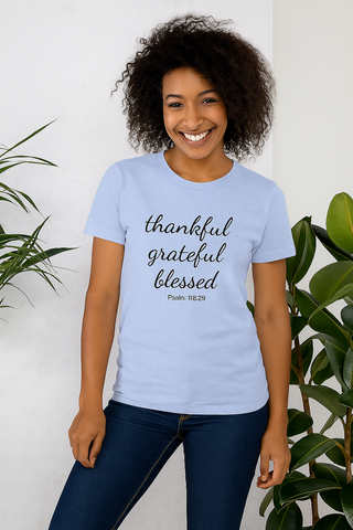 Women's T-Shirt Thankful Grateful Blessed Psalm 118:29