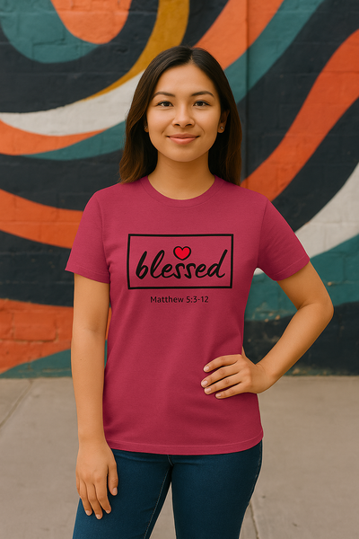 Women's T-Shirt Blessed Heart Matthew 5:3-12