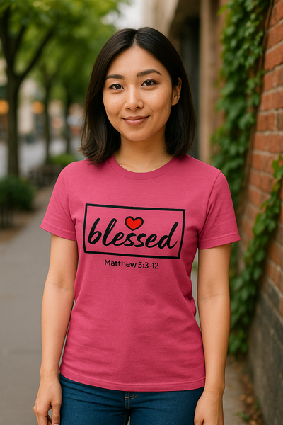 Women's T-Shirt Blessed Heart Matthew 5:3-12