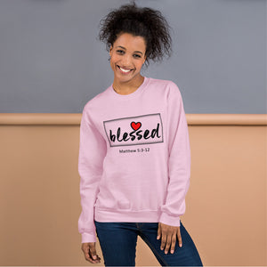 Women's Sweatshirt Blessed Heart Matthew 5:3-12