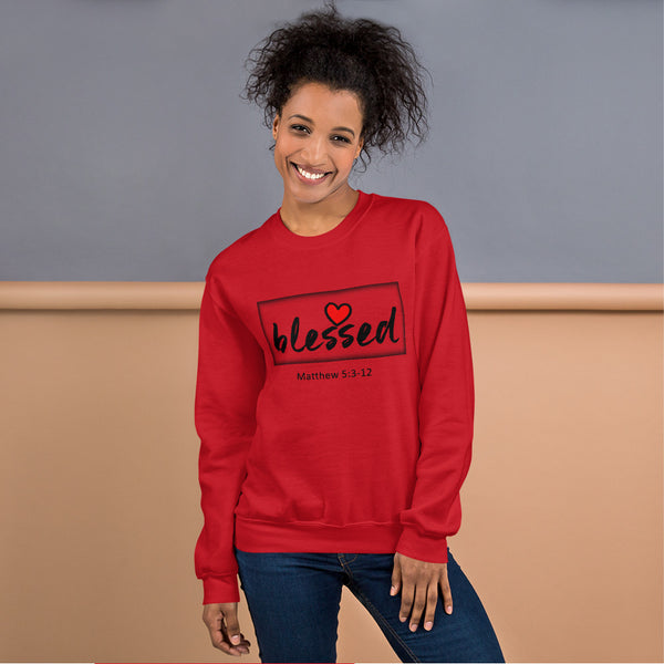 Women's Sweatshirt Blessed Heart Matthew 5:3-12