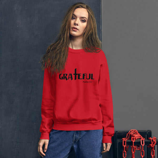 Women's Sweatshirt Grateful Psalm 9:1