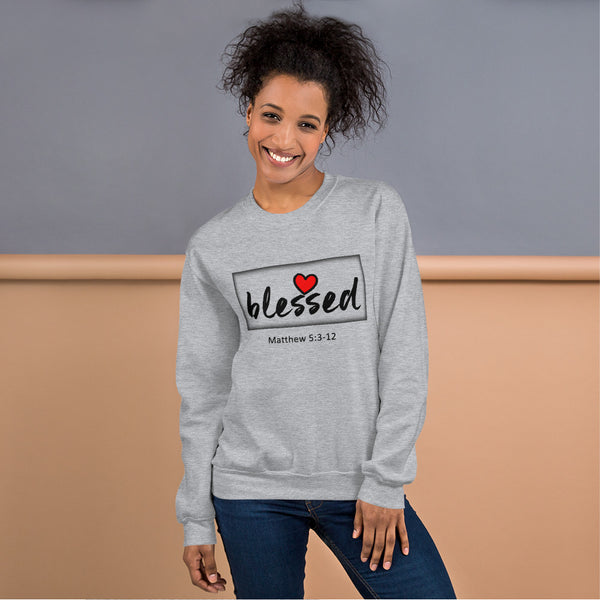 Women's Sweatshirt Blessed Heart Matthew 5:3-12