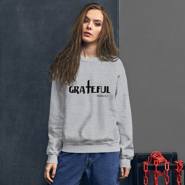 Women's Sweatshirt Grateful Psalm 9:1