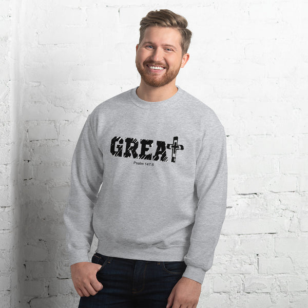 Men's Sweatshirt Great Psalm 147:5