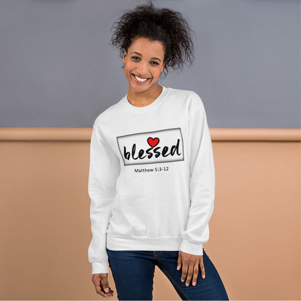 Women's Sweatshirt Blessed Heart Matthew 5:3-12