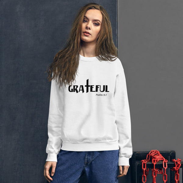 Women's Sweatshirt Grateful Psalm 9:1