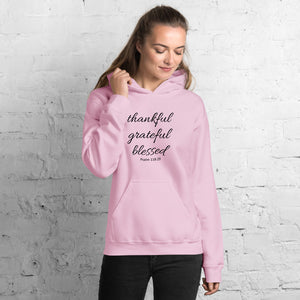 Women's Hoodie Thankful Grateful Blessed Psalm 118:29