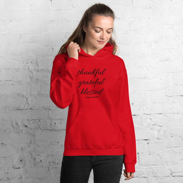 Women's Hoodie Thankful Grateful Blessed Psalm 118:29