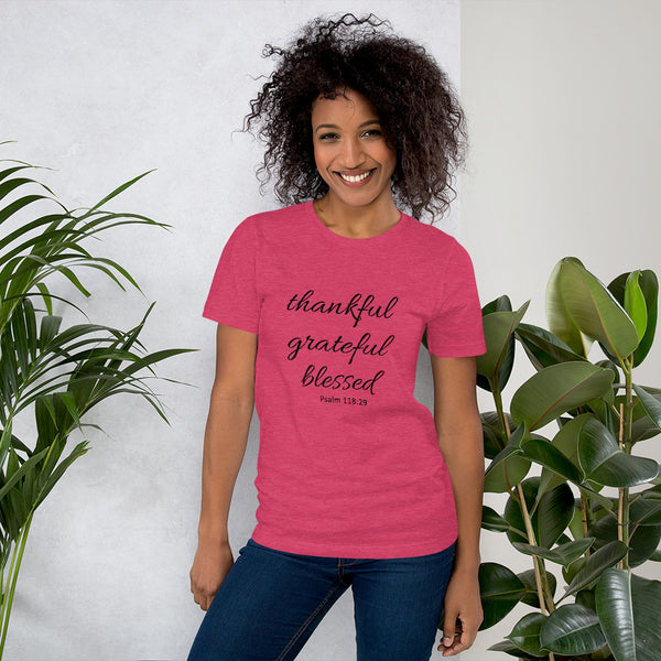 Women's T-Shirt Thankful Grateful Blessed Psalm 118:29