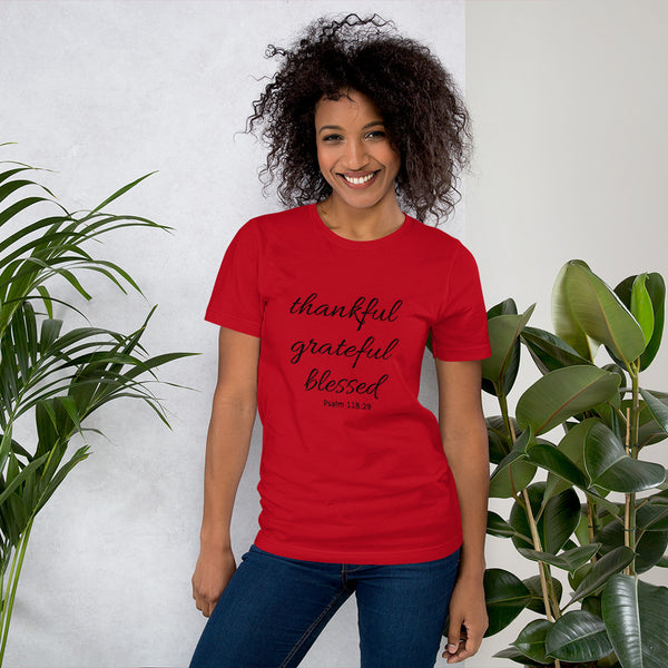 Women's T-Shirt Thankful Grateful Blessed Psalm 118:29